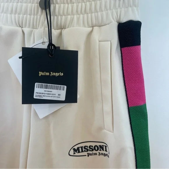 NWT Palm Angels x Missoni Collab Shorts Logo in cream / white